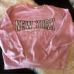 H & M Pink "New York" Graphic Sweatshirt - Women
